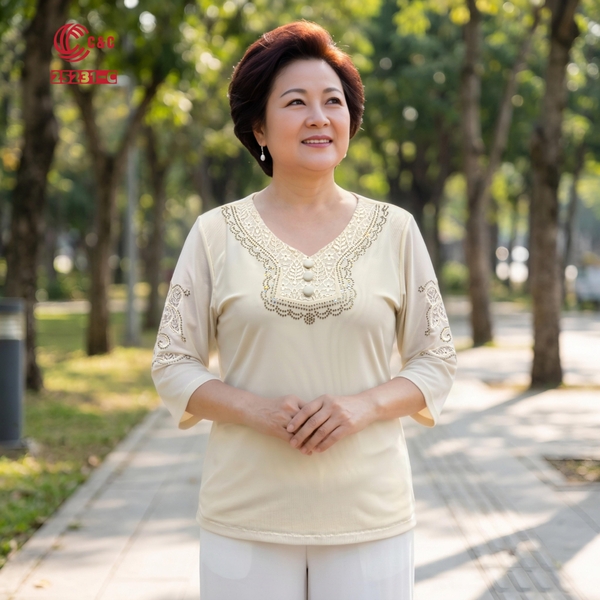 25231 - Cổ Tim Phối Ren Thêu Viền Đá Thủy Tinh Lấp Lánh