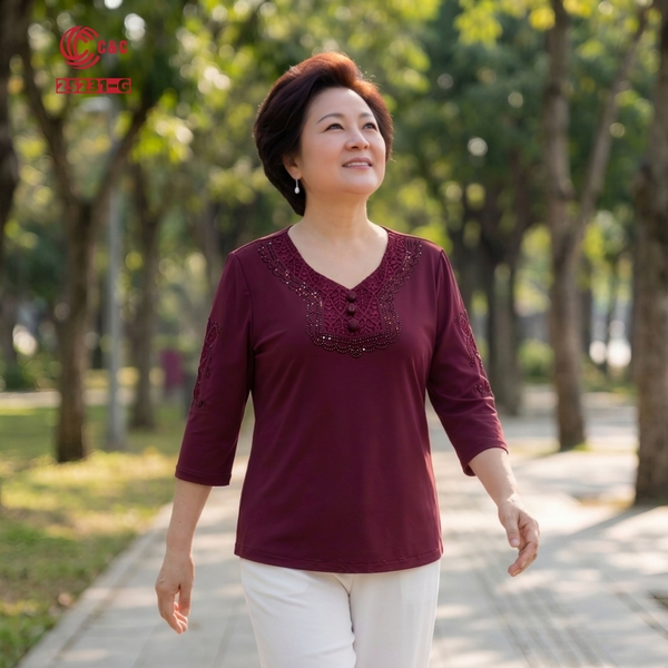 25231 - Cổ Tim Phối Ren Thêu Viền Đá Thủy Tinh Lấp Lánh