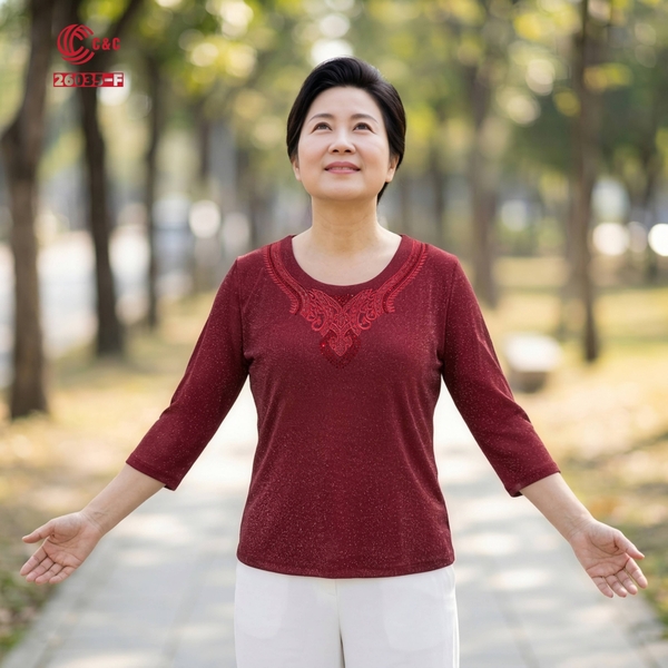 26035 - Áo Lưới Kim Tuyến Thêu Cách Điệu Hoa Văn Vương Miện Phối Đá