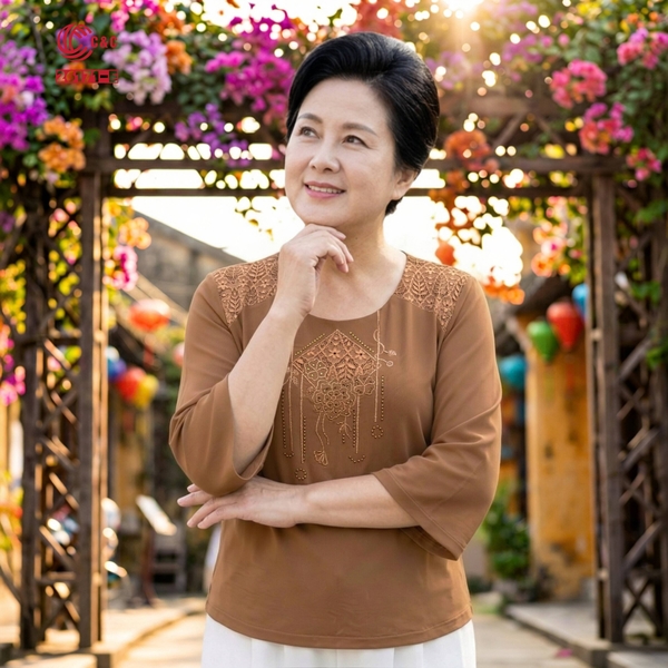 26171 - Áo Tay Lỡ Xòe Phối Ren Đính Đá