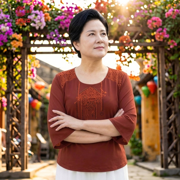 26171 - Áo Tay Lỡ Xòe Phối Ren Đính Đá