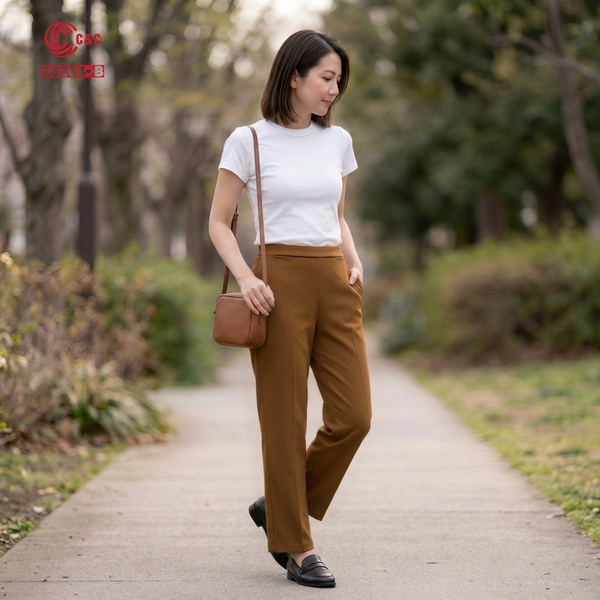 26204 - Quần Thun Ống Đứng Lưng Thun Ly Giữa