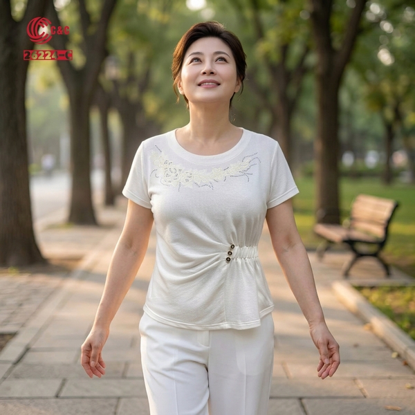 26224 - Áo Kiểu Peplum Tay Ngắn Thêu Hoa Đính Đá Ánh Sương
