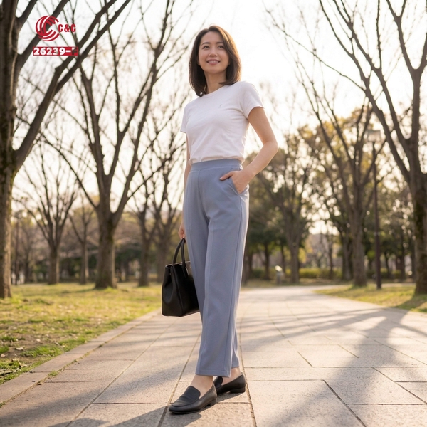 26239 - Quần Tây Vải Thun Ống Đứng Lưng Thun Ly Trần