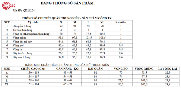 26204 - Quần Thun Ống Đứng Lưng Thun Ly Giữa