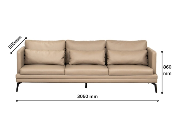 Bộ Sofa Da 3 Băng Góc Phải QP220