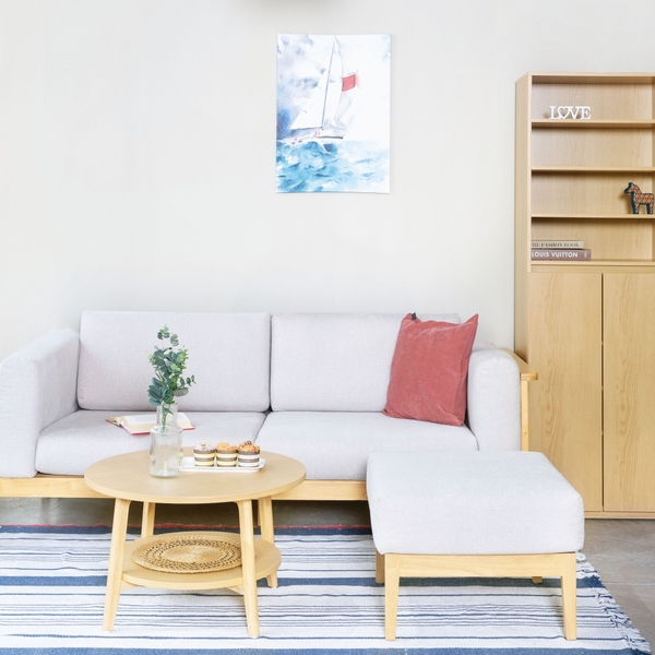 Ghế Đôn Sofa Gỗ Cao Su Tự Nhiên FYN 601
