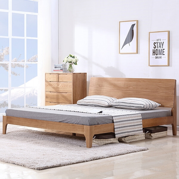 Giường gỗ sồi tự nhiên