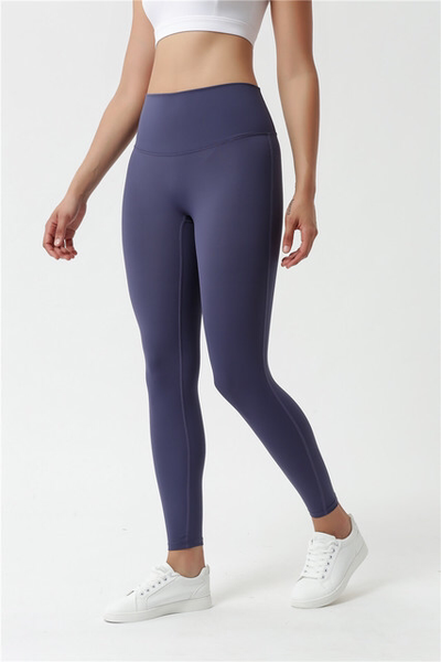 Quần legging trơn tím than PYML021