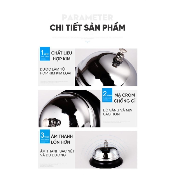 Chuông phục vụ Halli Galli để bàn | Chất liệu inox