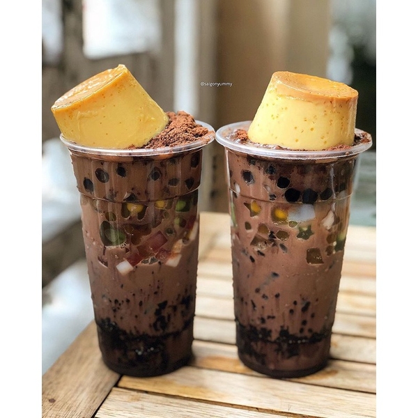 Set Milo Dầm Trân Châu Pudding Trứng Pudding Socola THE GARDEN Set 20 Ly