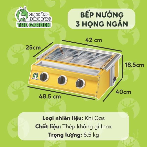 Bếp nướng Gas không khói THE GARDEN BN-04N | 4 HỌNG NGẮN