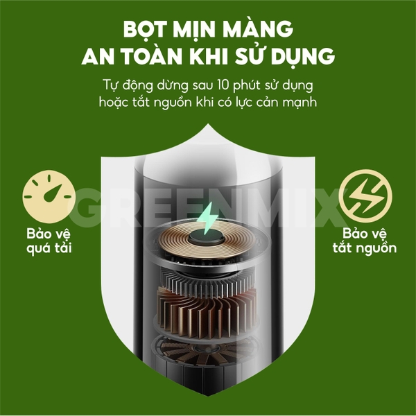 Máy tạo bọt cà phê microfoam, máy đánh trứng mini cầm tay THE GARDEN x GREENMIX GM-30 - 3 đầu đánh bọt, inox 304