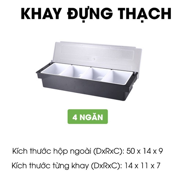 Khay Đựng Thạch, Topping, Trái Cây Trà Sữa 3 - 4 - 5 - 6 ngăn