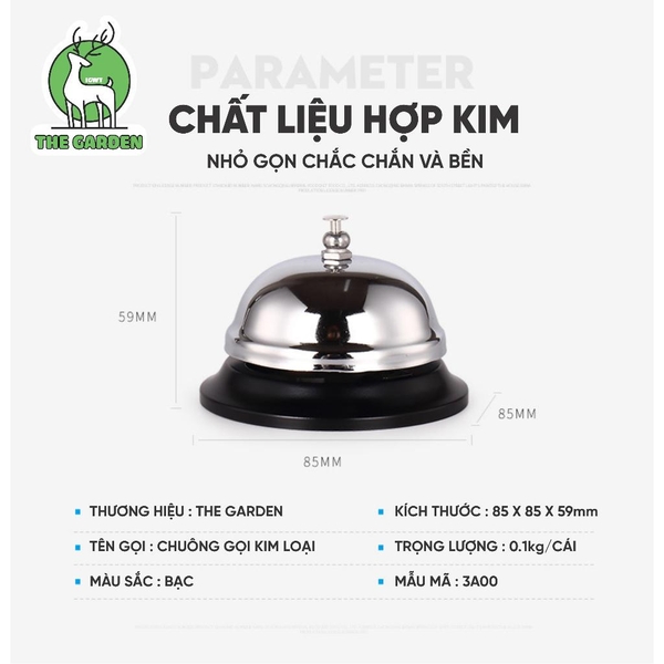 Chuông phục vụ Halli Galli để bàn | Chất liệu inox