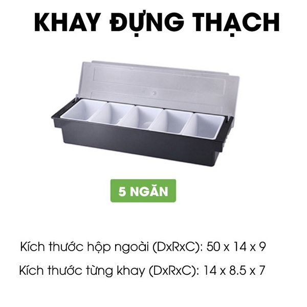 Khay Đựng Thạch, Topping, Trái Cây Trà Sữa 3 - 4 - 5 - 6 ngăn