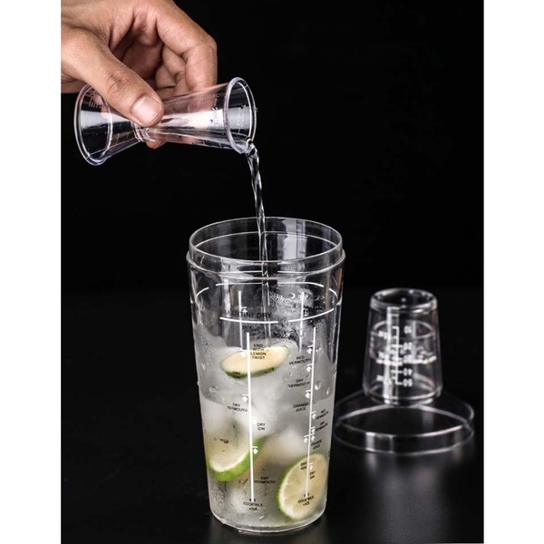 Bình lắc nhựa Shaker nhiều vạch 530ml và 700ml