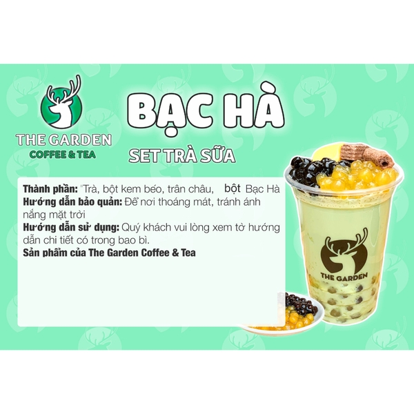Set nguyên liệu trà sữa Tự Pha THE GARDEN | Thành phẩm 6-8 ly | Nhiều vị