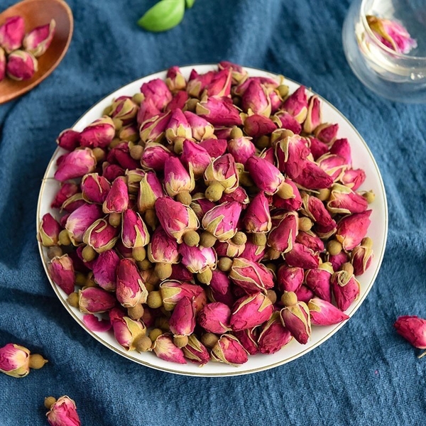 Hoa hồng khô nụ sấy lạnh làm đẹp da, tăng cường sức Khoẻ, ngủ ngon giấc 100GR - THE GARDEN