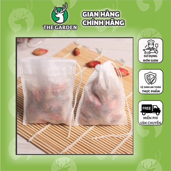 Túi lọc trà, thảo dược dây rút chất liệu không dệt kích thước 10x15cm