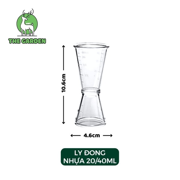 Jigger 2 đầu | Chất liệu nhựa | Dung tích 20/40m và 10/20ml