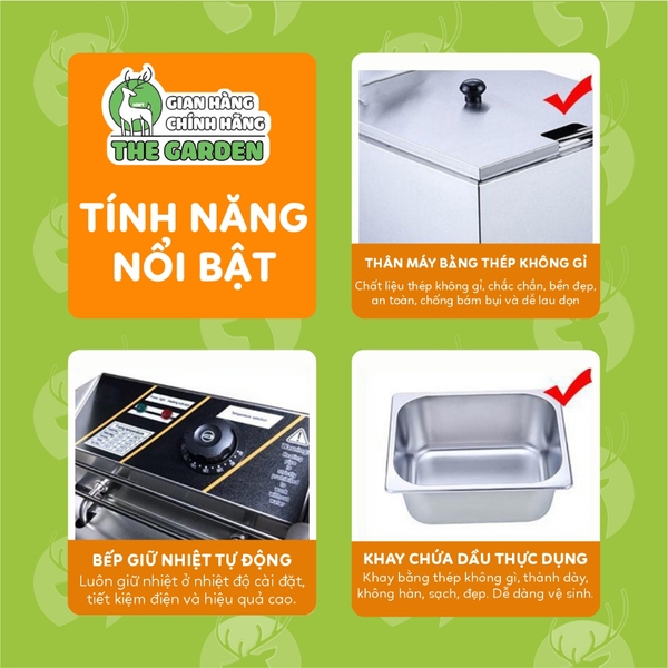 Bếp chiên ngập dầu nhúng điện SUNNY SN-02 | Dung tích 6L+6L | Công suất 2500W