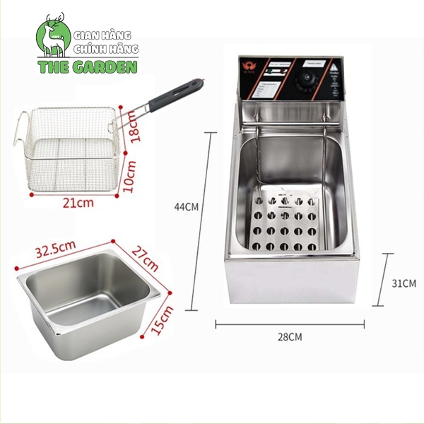 Bếp chiên ngập dầu nhúng điện SUNNY SN-02 | Dung tích 6L+6L | Công suất 2500W
