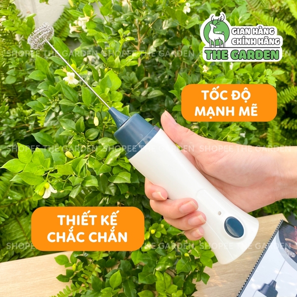 Máy tạo bọt café cầm tay THE GARDEN Máy tạo bọt 3 đầu