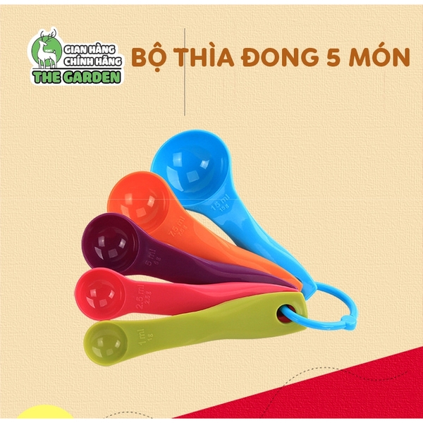 Bộ thìa đong 5 món định lượng bằng nhựa