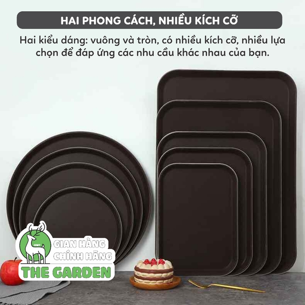 Khay nhựa phục vụ, bưng bê đồ uống | Vuông | Nhiều kích thước