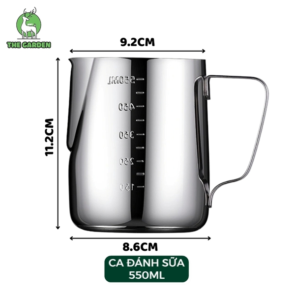 Ca đánh sữa | Chất liệu inox | Dung tích 350ML - 550ml - 900ml