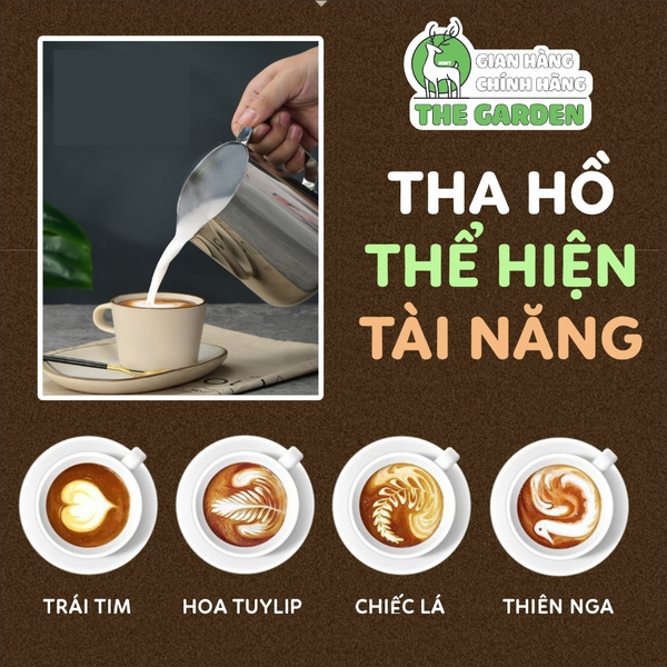 Ca đánh sữa | Chất liệu inox | Dung tích 350ML - 550ml - 900ml