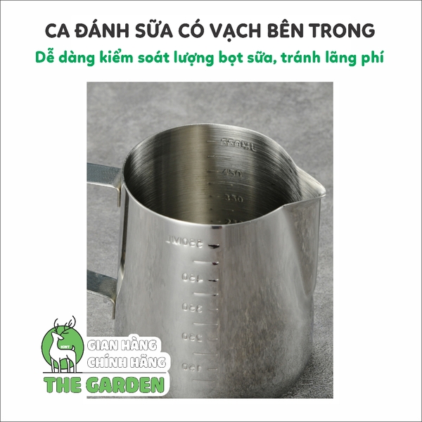 Ca đánh sữa | Chất liệu inox | Dung tích 350ML - 550ml - 900ml