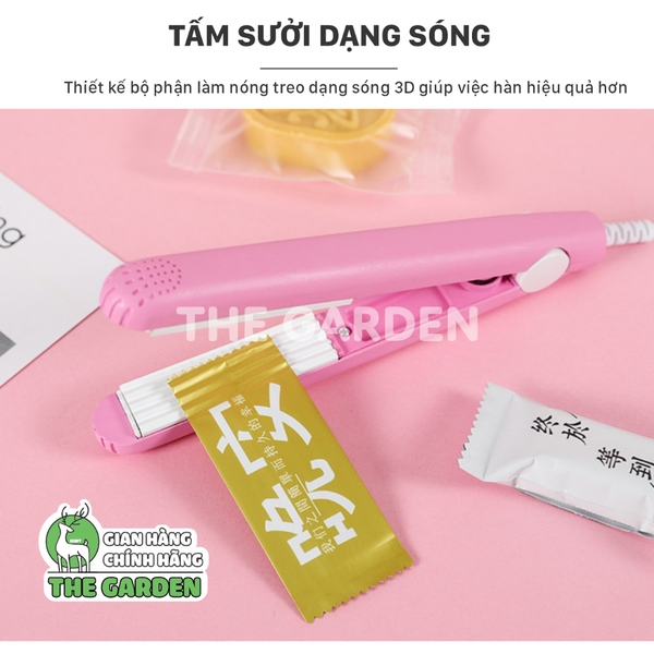 Máy hàn miệng túi mini cầm tay, dùng với túi nilon, kẹp hàn nhiệt - THE GARDEN