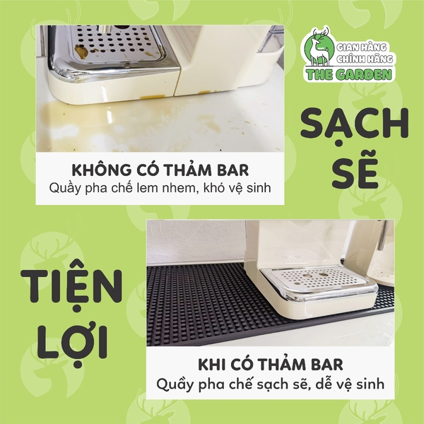 Thảm bar pha chế, thảm lót cao su quầy bar chống trượt, chống rỉ nước | Kích thước 30x45cm