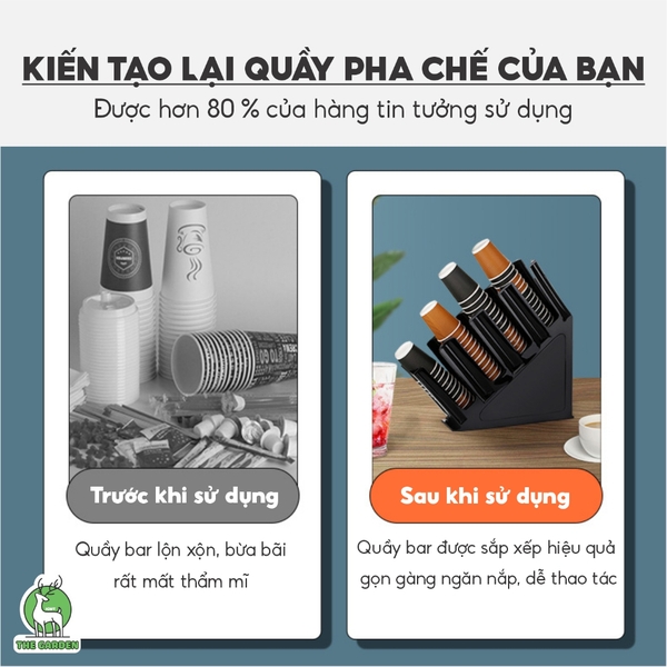 Kệ úp cốc chéo 4 tầng