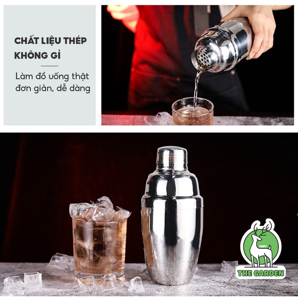 Bình lắc Shaker | Chất liệu inox | Dung tích 350ml 550ml 750ml