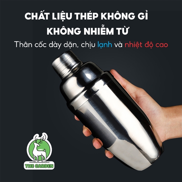 Bình lắc Shaker | Chất liệu inox | Dung tích 350ml 550ml 750ml