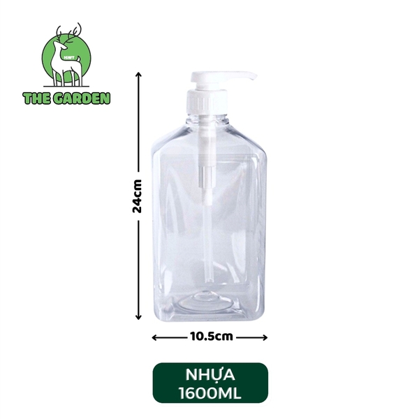 Bình pump đường nhựa 10ml | Dung tích 1,6L