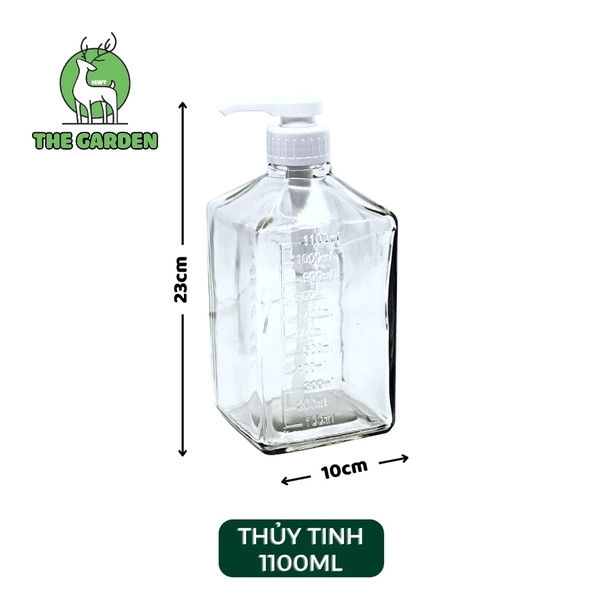Bình pump đường thủy tinh 10cc  | Dung tích 1,1L