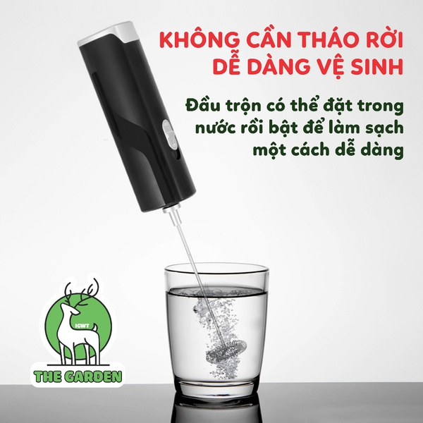 Máy tạo bọt cafe, máy đánh trứng mini cầm tay THE GARDEN nhỏ gọn