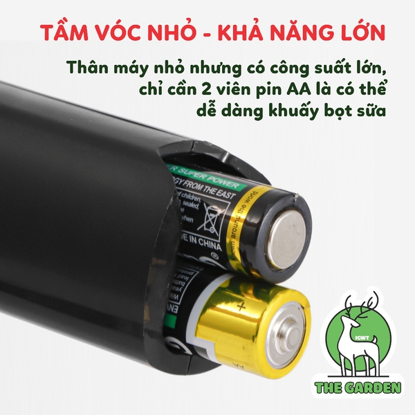 Máy tạo bọt cafe, máy đánh trứng mini cầm tay THE GARDEN nhỏ gọn
