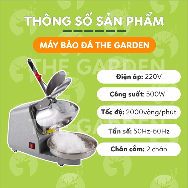 Máy Bào Đá THE GARDEN TG-50 | 2 lưỡi inox | 2 nắp | 500W