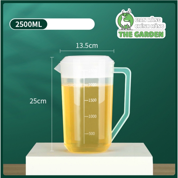 Ca đong nhựa | Có nắp cứng màu trắng | Dung tích 2500ml và 5000ml