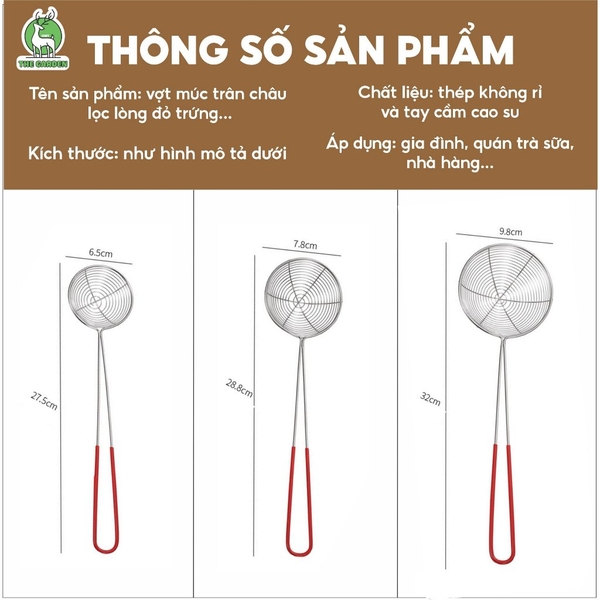 Vợt múc  trân châu | Chất liệu inox
