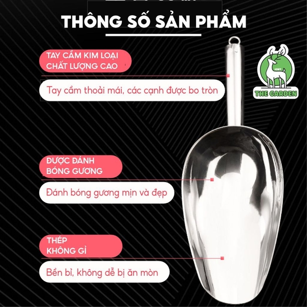 Dụng cụ xúc đá | Chất liệu inox | Nhiều kích thước
