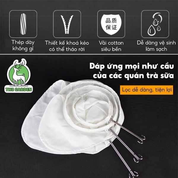 Vợt vải lọc trà, cán inox | Đường kính 13 - 19 - 23 cm