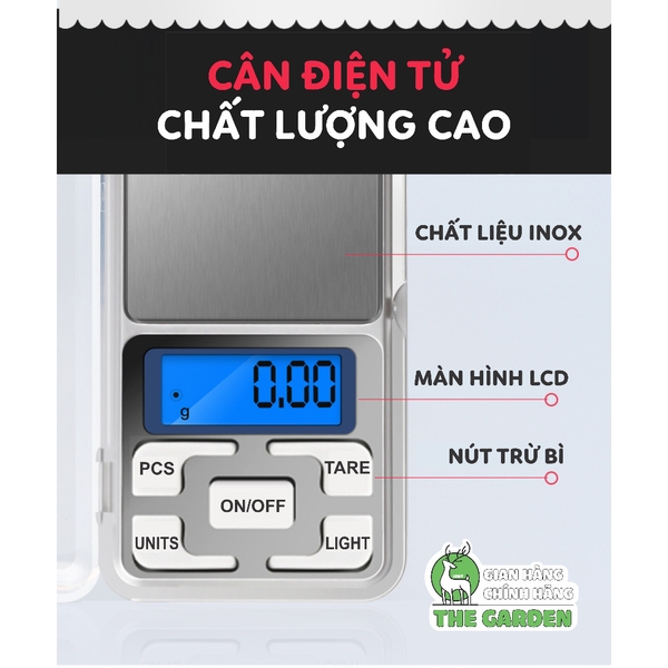 Cân Điện Tử Bỏ Túi THE GARDEN Độ Chính Xác Cao, 200g/0.01g Tặng kèm 2