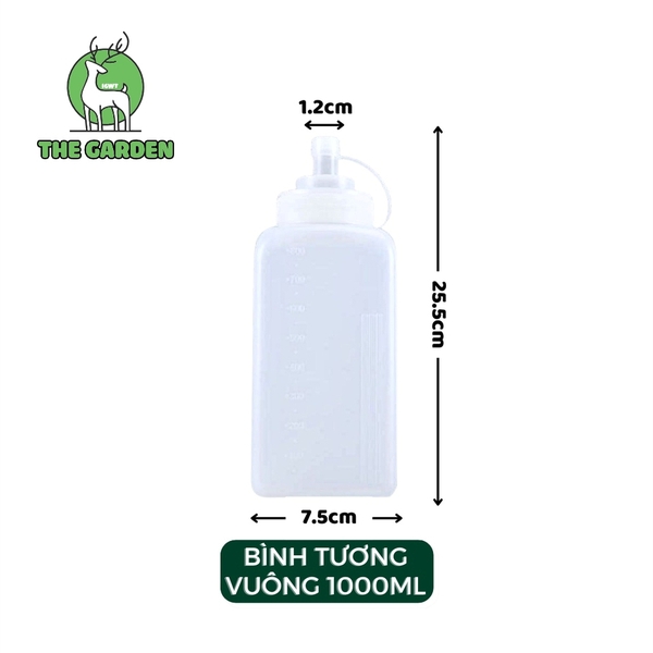 Bình Nhựa Đựng Tương, Sirup, Nước Sốt, Chai lọ đựng siro | Nhiều Dung Tích | Có Vạch Chia | Hình vuông