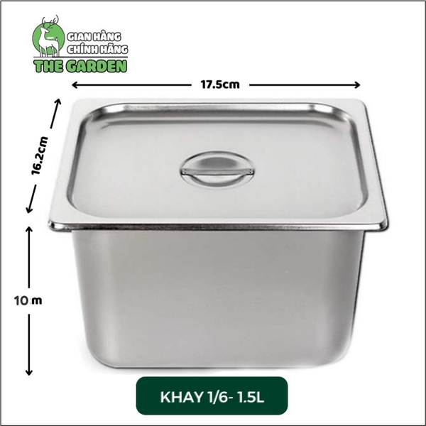 Khay đựng topping inox cao cấp |  sâu 10cm | Có nắp | Nhiều kích thước